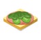 Open sandwich ham, cheese, lettuce, cucumber slices. Fresh ingredients bread breakfast. Healthy