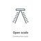 Open scale outline vector icon. Thin line black open scale icon, flat vector simple element illustration from editable tools