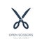 open scissors icon in trendy design style. open scissors icon isolated on white background. open scissors vector icon simple and