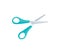 Open scissors logo design. Repair of clothes, atelier, haircut, beauty, cutting paper vector design and illustration.