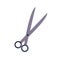 Open scissors pair for hair cutting. Hairdressers and barbers professional tool. Shears icon, top view. Flat vector