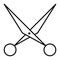 Open scissors thin line icon. Tool illustration isolated on white. Hair scissors outline style design, designed for web
