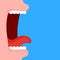 Open screaming mouth .Vector flat