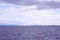 Open sea horizon and the rough surface of the sea due to the blowing of the north wind