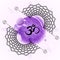 open seventh crown chakra Sahasrara on purple watercolor background