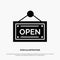 Open, Shop, Board Solid Black Glyph Icon