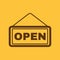 The open sign icon. Input and entrance symbol. Flat