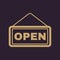 The open sign icon. Input and entrance symbol. Flat