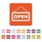 The open sign icon. Input and entrance symbol. Flat