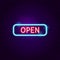 Open Sign Neon Label