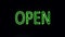 Open Sign in Neon Style Turning On