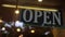 Open sign at the store door