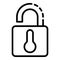 Open smart lock icon, outline style