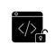 Open source code platforms black glyph icon