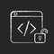 Open source code platforms chalk white icon on dark background