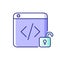Open source code platforms RGB color icon