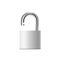 Open square steel gate padlock, realistic vector mockup illustration isolated.