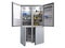 Open Stainless steel modern refrigerator on white 3d illustration no shadow