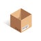 Open storage box isometric icon