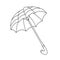 Open striped umbrella in doodle style