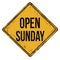 Open sunday vintage rusty metal sign