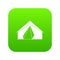 Open tent icon digital green