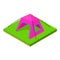 Open tent icon, isometric style