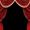 Open theater drapes or stage curtains