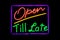 Open till late neon sign