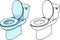 Open toilet bowl  vector