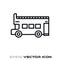 Open Top Doubledecker bus vector line icon