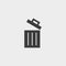 Open trash bin icon in a flat design in black color. Vector illustration eps10