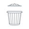 Open trash bin.Linear vector illustration.