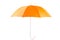 open umbrella cane of orange color, photograph on a white background