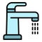 Open water tap icon color outline vector