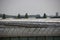 Open windows at greenhouses for aeration of the cultivated crops in Bleiswijk in the Netherlands