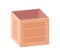 Open wooden box for storage and transportation. Empty wood crate for goods and stuff. Square container from plywood