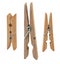 Open wooden clothespin