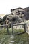 Open wooden fence on a rural farmhouse