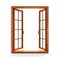 Open wooden window