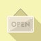 Open work board icon flat vector. Office time