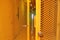 Open yellow grating steel door
