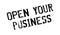 Open Your Business rubber stamp