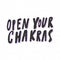 Open your chakras. Sticker for social media content. Vector hand drawn illustration design.