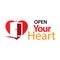 Open your heart with door icon. Flat vector illustration on white background