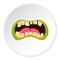 Open zombie mouth icon circle