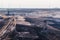 Opencast lignite mine Hambach in the Rhine area in Germany with shovel excavators