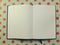 Opened blank paper page notebook textured