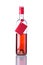 Opened Bottle Rose Wine on White Background