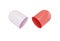 Opened capsule pill white and red color